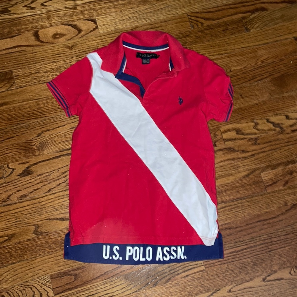 USPA red white blue slim fit M polo